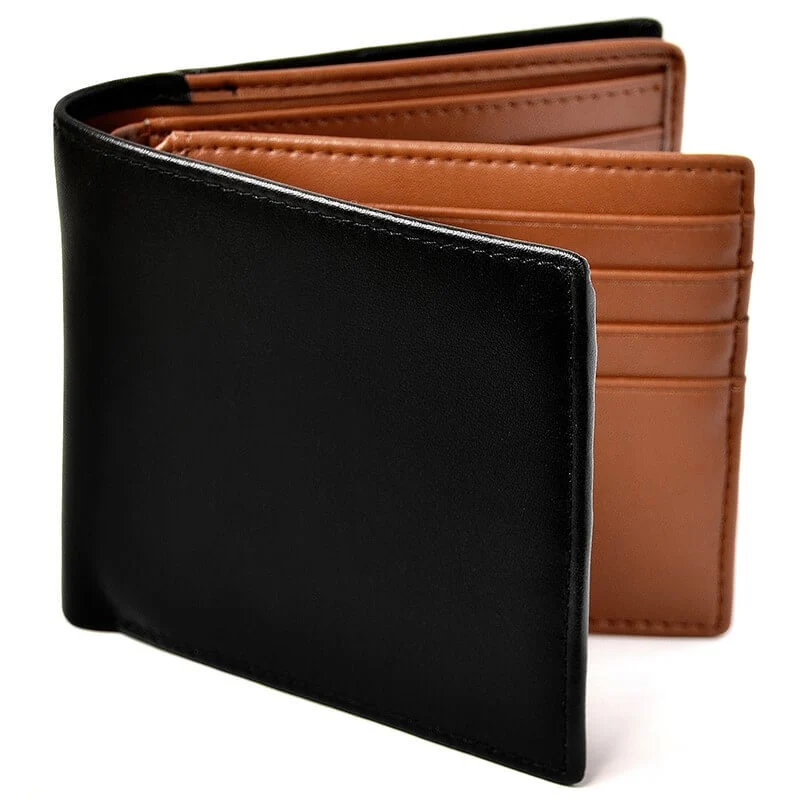 Dual-Tone Leder Bi-Fold Geldbörse Karnz