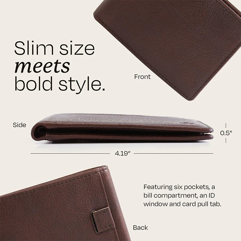 Zweiseitige Minimalistische Leder Geldbörse Karnz