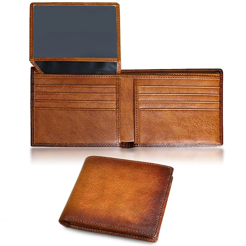 Klassische Tri-Fold Leder Brieftasche Karnz