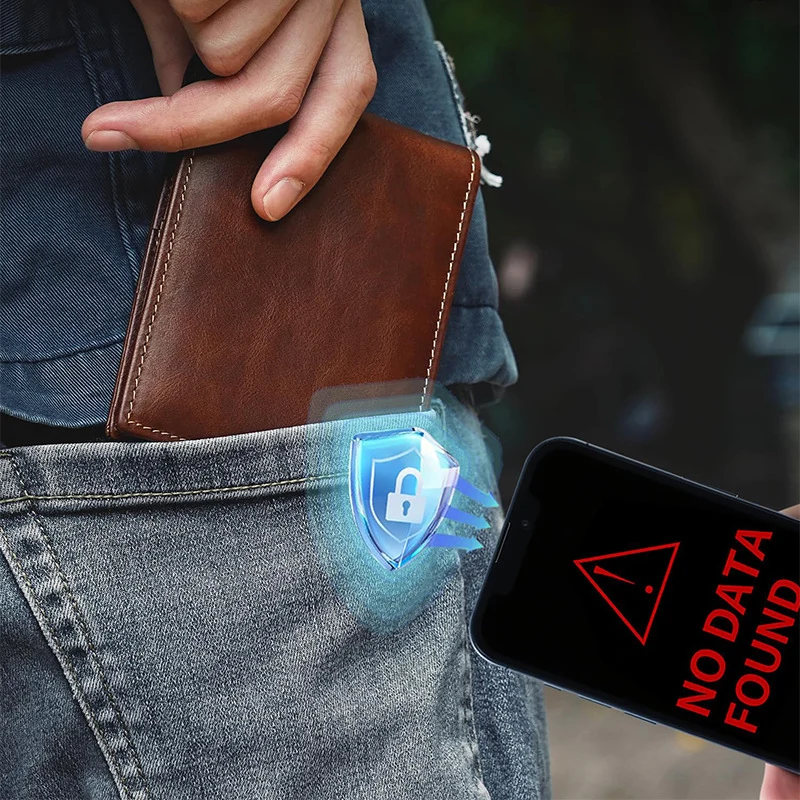 Klassische RFID-blockierende Lederbrieftasche Karnz
