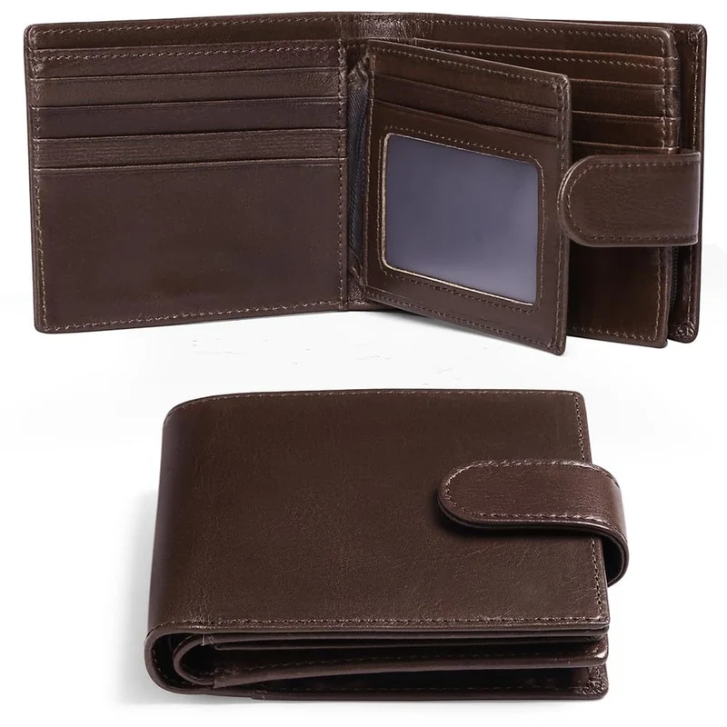 Klassische RFID-blockierende Leder Bi-Fold Geldbörse Karnz