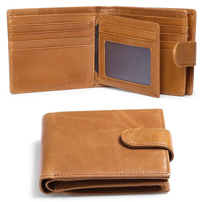 Klassische RFID-blockierende Leder Bi-Fold Geldbörse Karnz