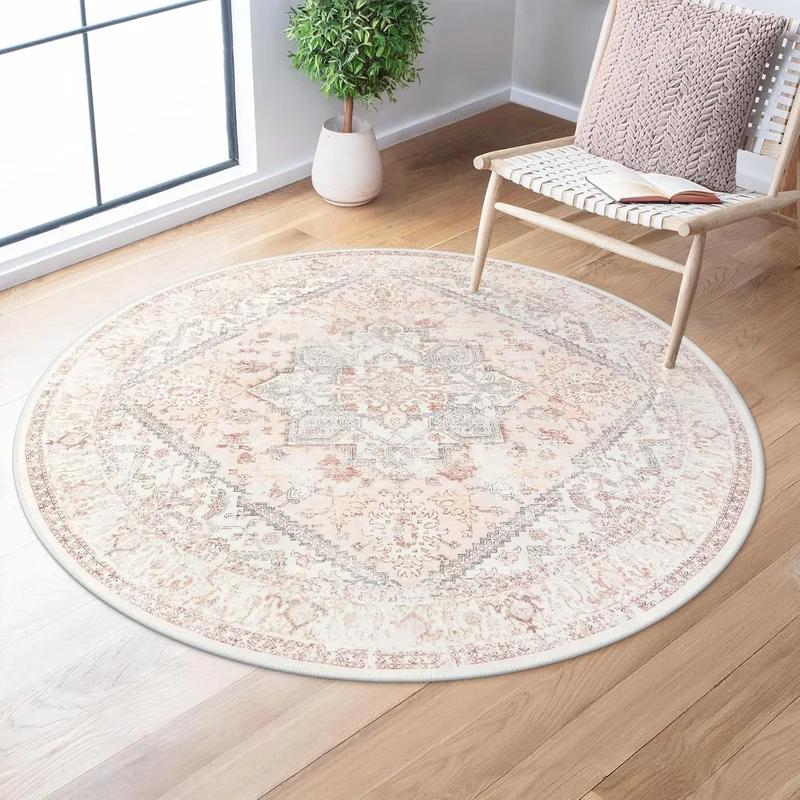 Round Vintage Pattern Area Rug