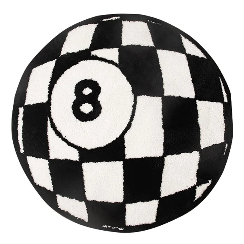 Playful Round Pool-Themed Rug