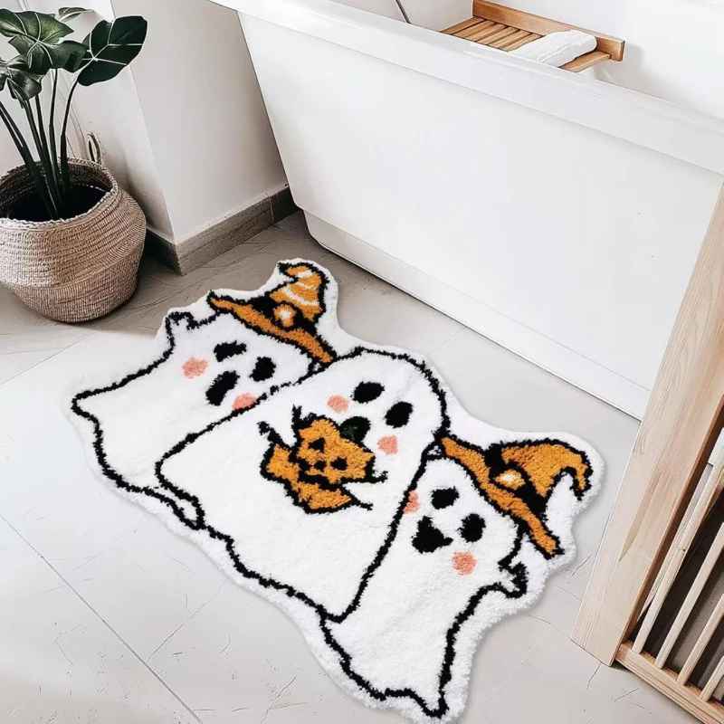 Playful Ghost-Themed Bath Mat