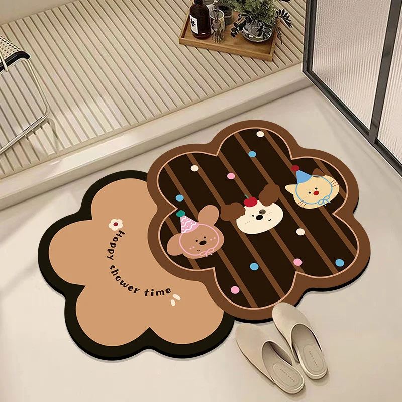 Playful Cat-Themed Bath Mat