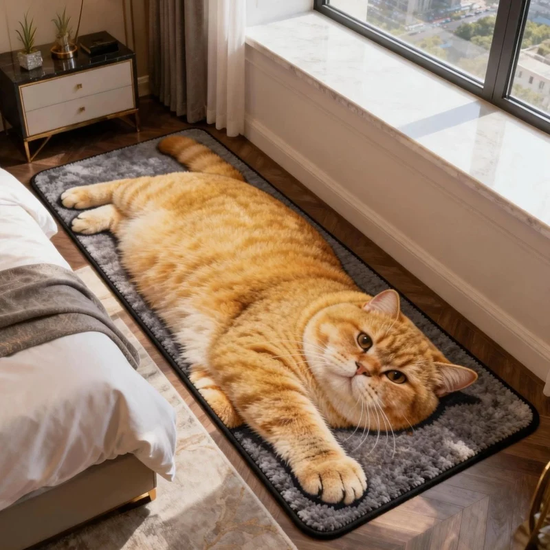 Playful Cat-Themed Area Mat