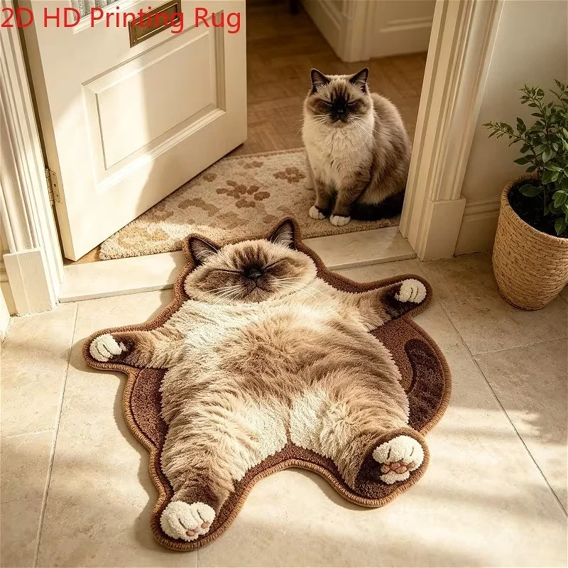 Playful Cat-Shaped Area Rug