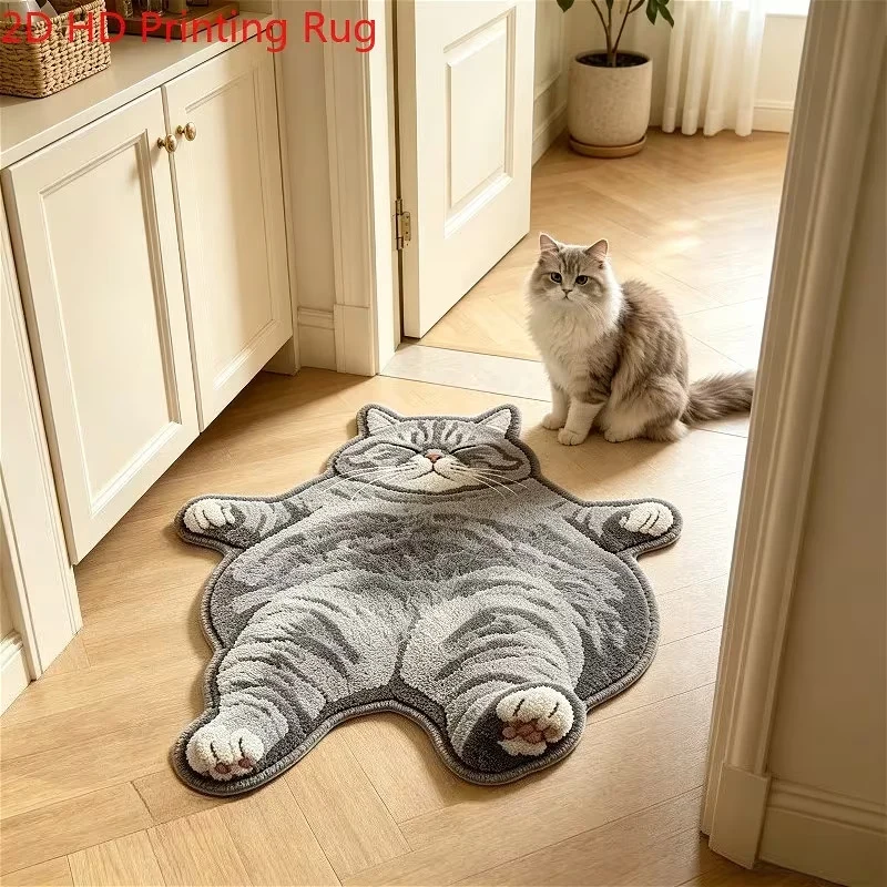 Playful Cat-Shaped Area Rug