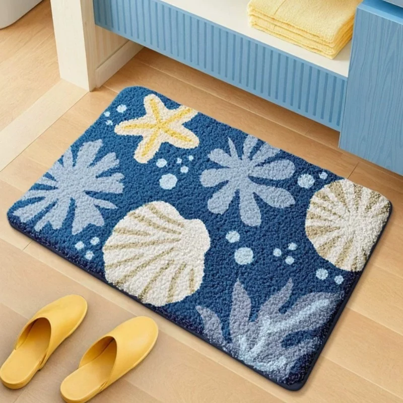 Nautical-Themed Cotton Bath Mat
