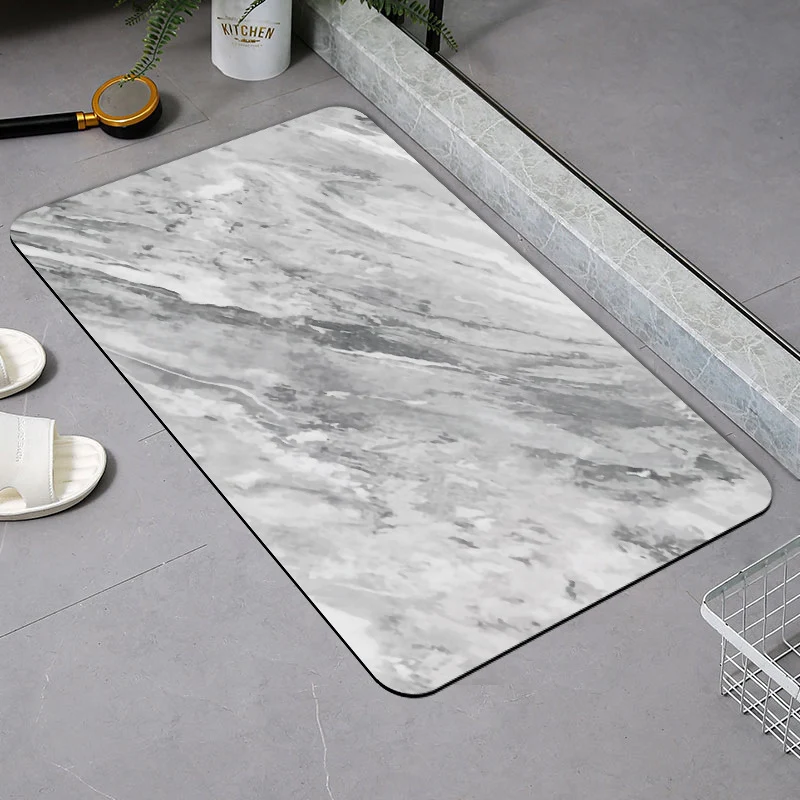 Luxurious Marble Print Bath Mat