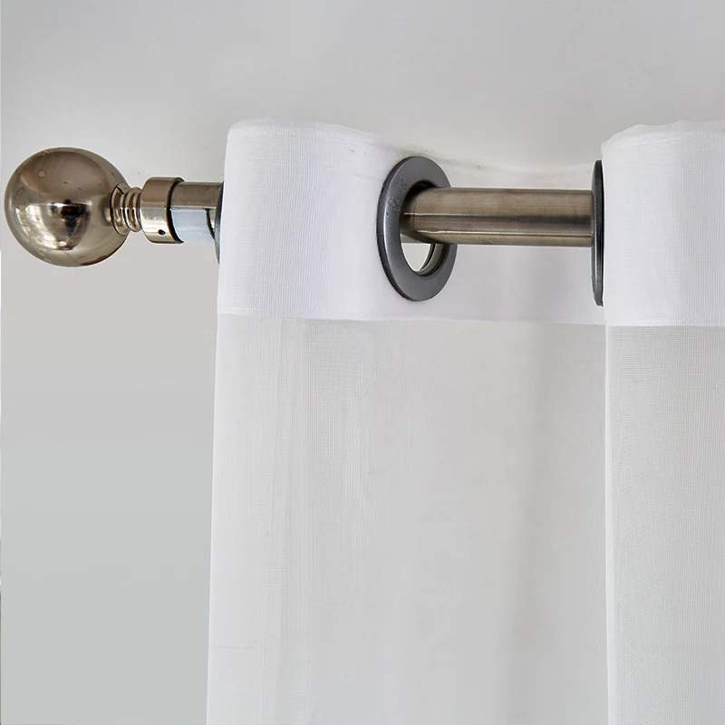 Transparenter Voile-Gardinenvorhang mit besticktem Goldrankenmuster Karnz