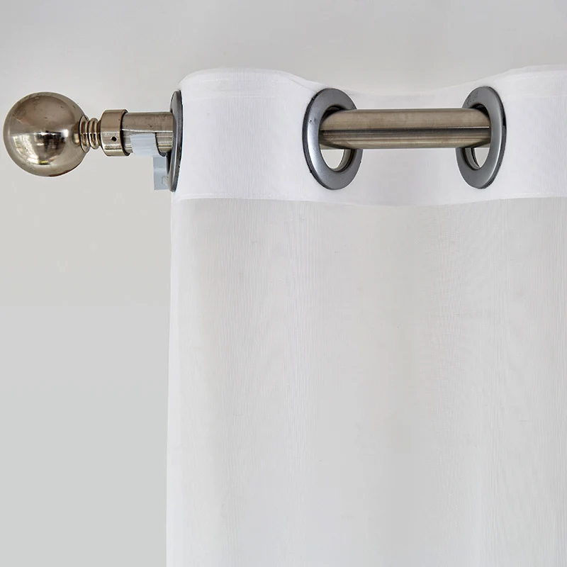 Transparenter Gardinenschal mit bestickter Spitzenbordüre und leichtem Voile Karnz