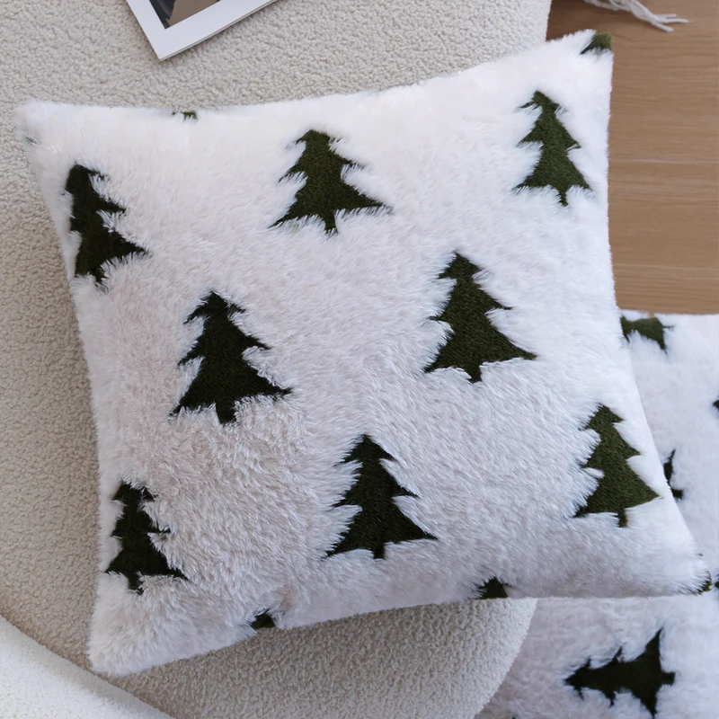 Rechteckiges Plüsch‑Wohnkissen mit Tannenbaum‑Tufting Karnz