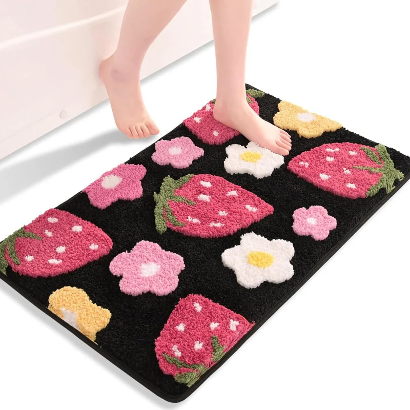 Floral Themed Bath Mat