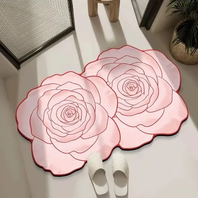 Floral-Shaped Bathroom Mat