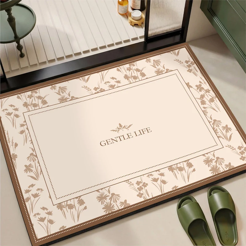 Elegant Vintage Floral Print Area Mat