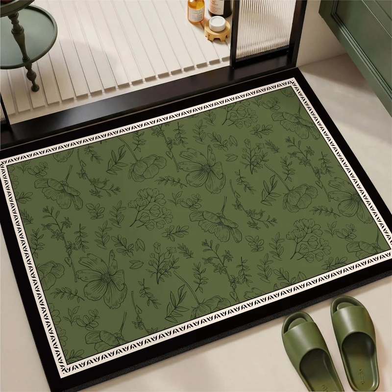 Elegant Vintage Floral Print Area Mat