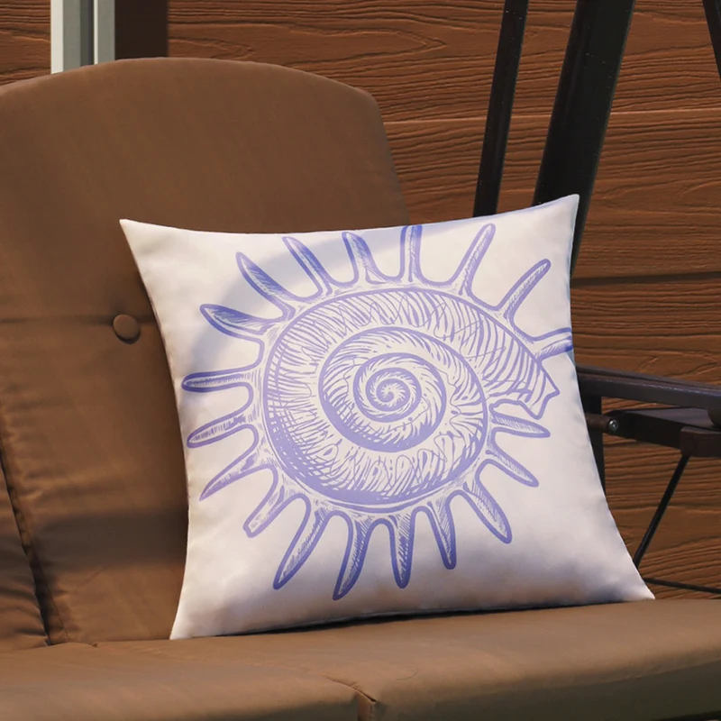 Quadratischer Dekorativer Kissenbezug mit maritimem Seestern‑Print aus pflegeleichtem Polyester Karnz