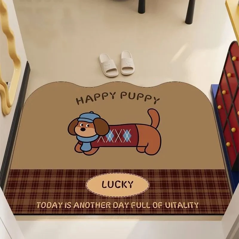 Playful Cartoon Dog-Themed Area Mat