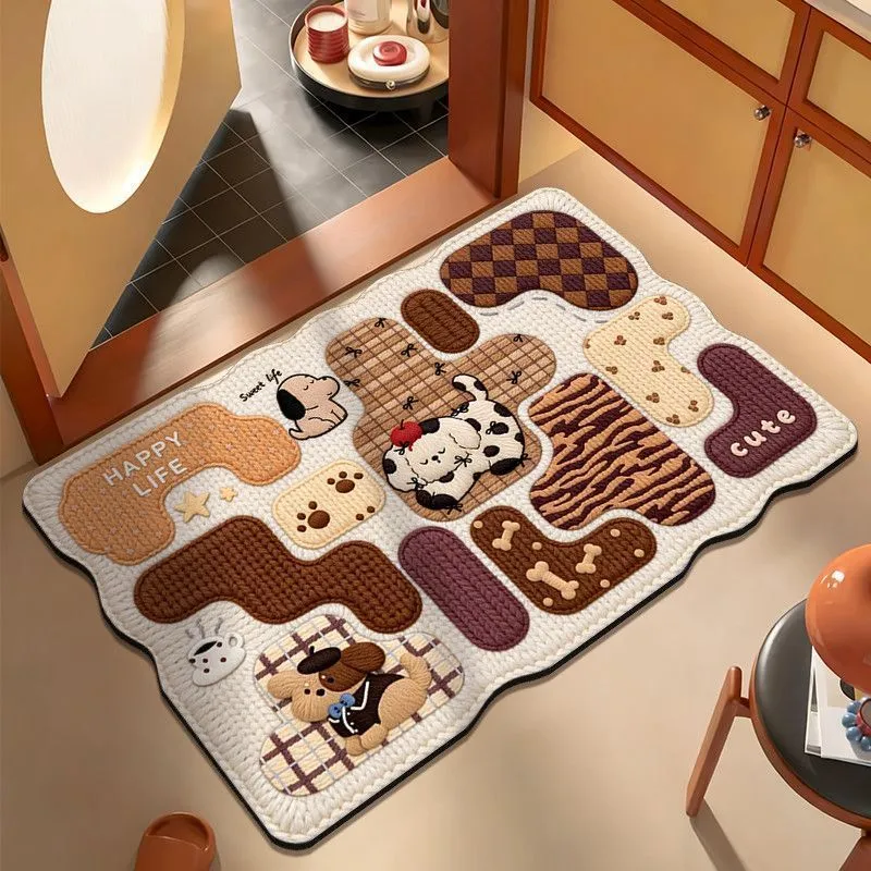 Playful Cartoon Cat-Themed Area Mat
