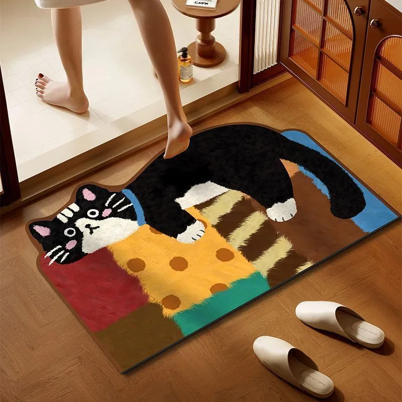 Playful Cartoon Cat Area Rug