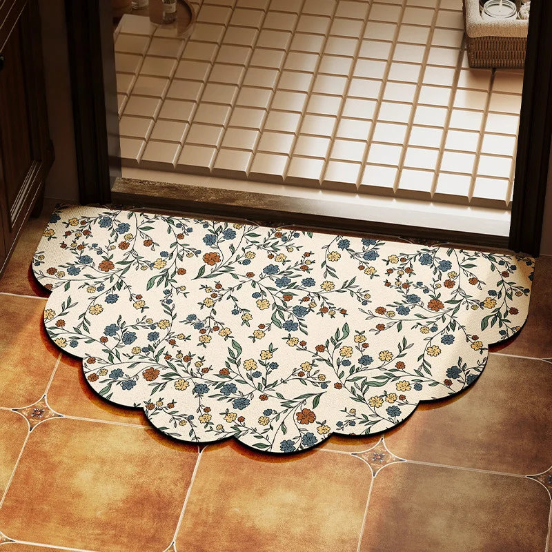 Floral Scalloped Area Rug