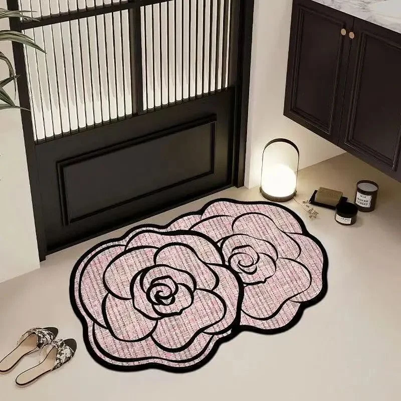 Floral Rose-Themed Area Mat