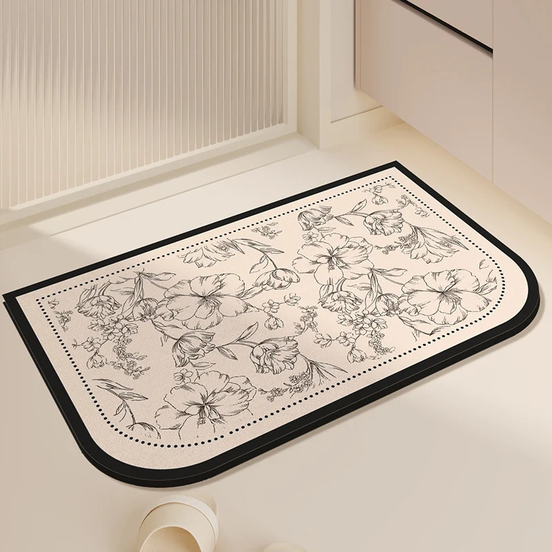 Floral Print Bath Mat