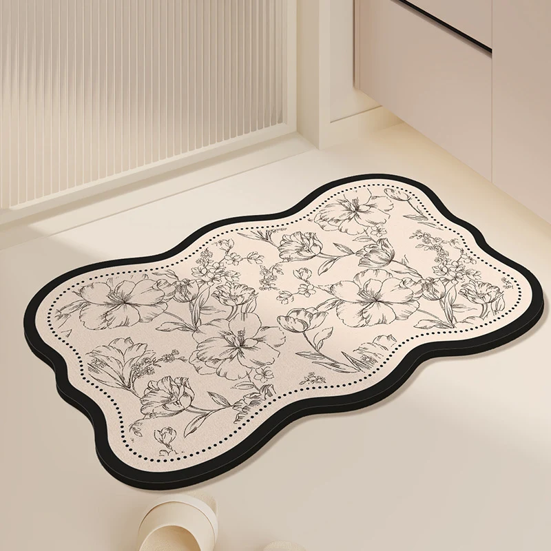 Floral Print Bath Mat