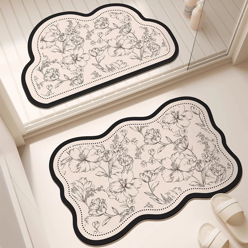 Floral Print Bath Mat