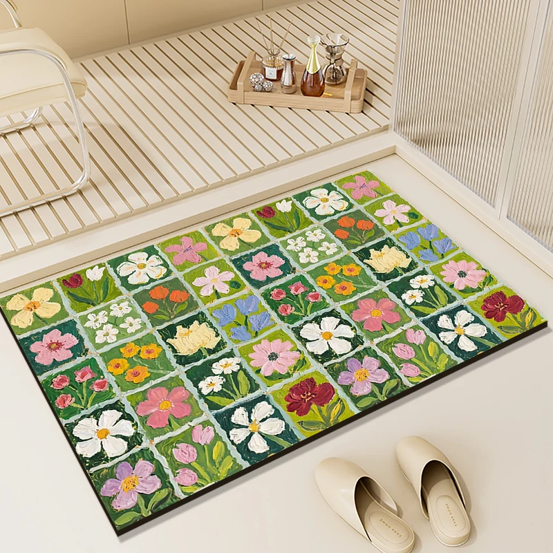 Floral Patterned Entryway Mat