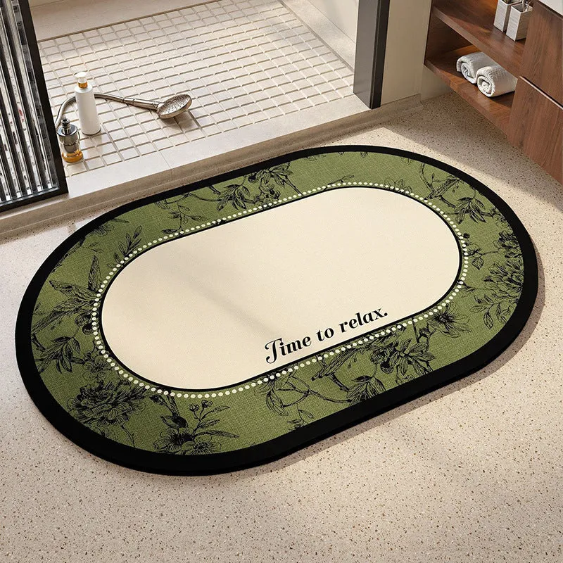 Floral Patterned Bath Rug