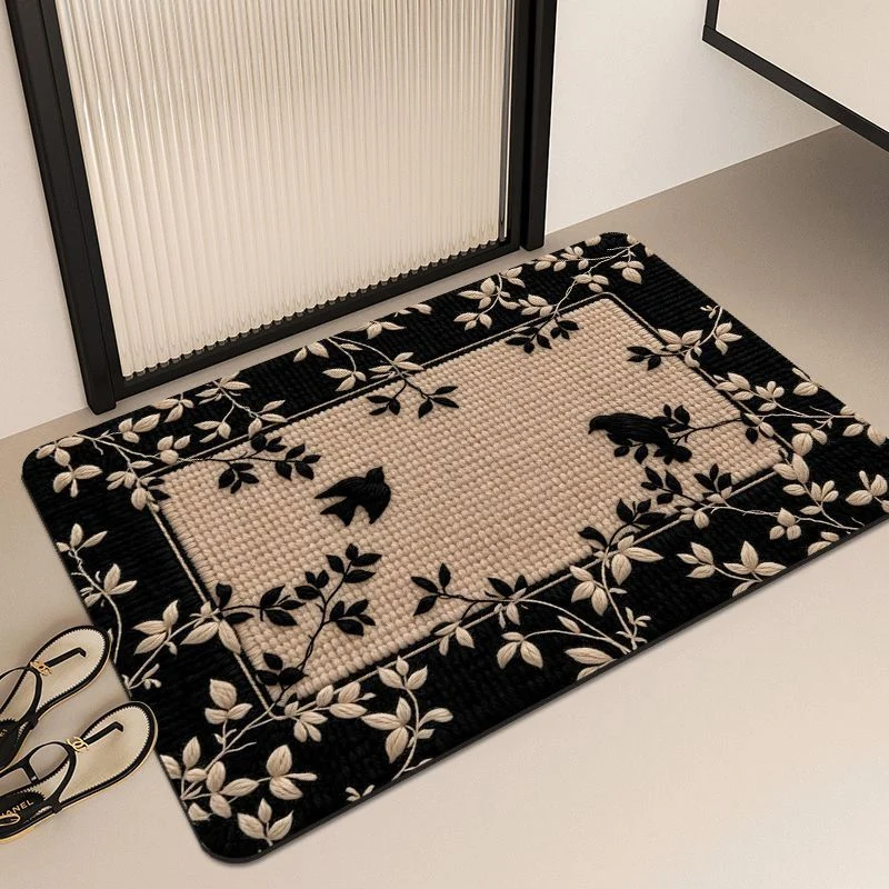 Floral Embroidered Area Mat