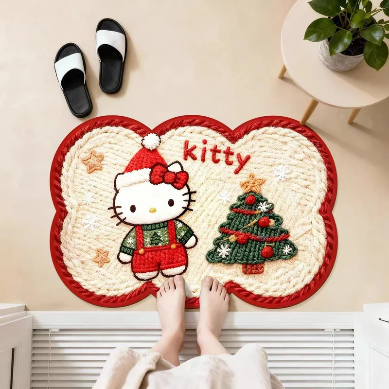 Embroidered Pumpkin-Themed Area Rug