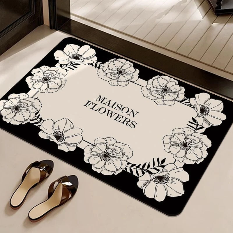 Decorative Flower-Themed Entrance Mat