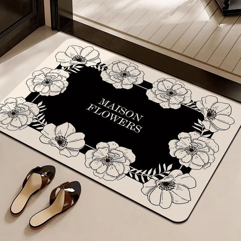 Decorative Flower-Themed Entrance Mat