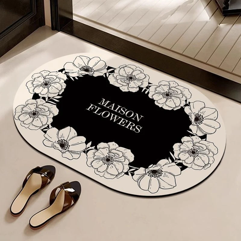 Decorative Flower-Themed Entrance Mat