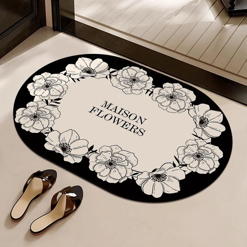 Decorative Flower-Themed Entrance Mat
