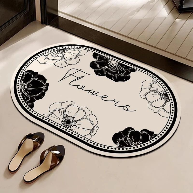 Decorative Flower-Themed Entrance Mat