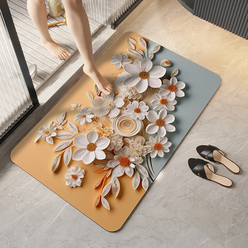 Decorative Floral Bathroom Mat