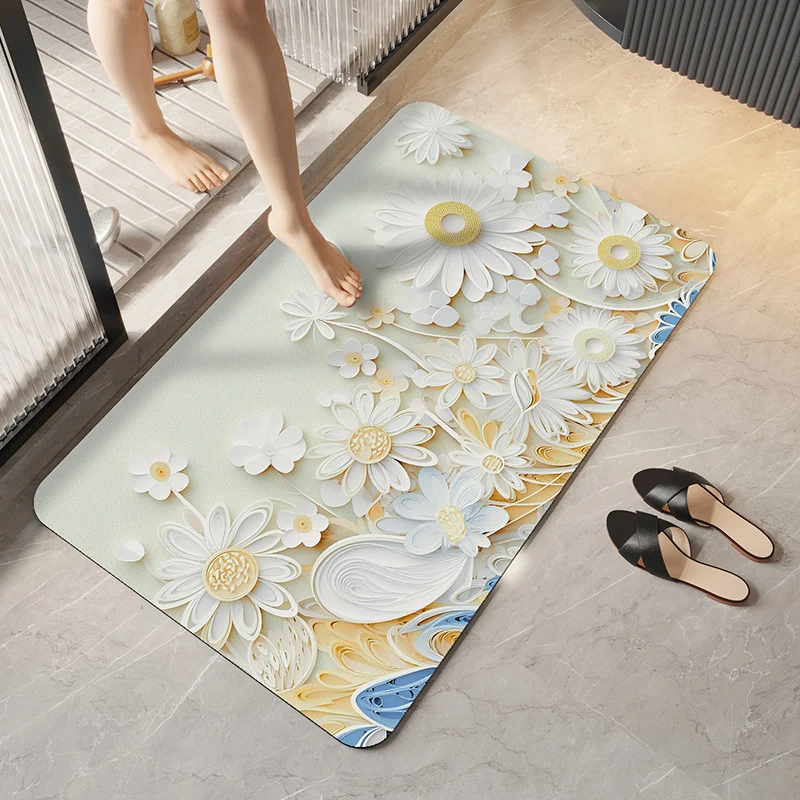 Decorative Floral Bathroom Mat