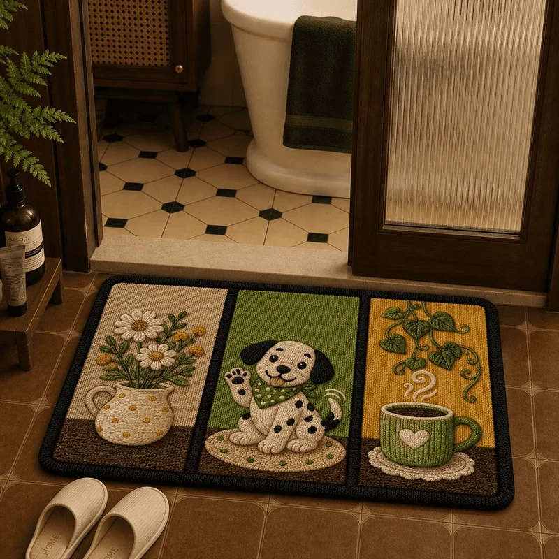 Decorative Dog-Themed Area Mat