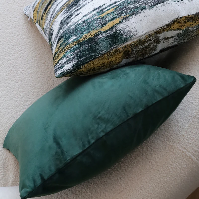 Quadratischer Kissenbezug mit abstraktem Jacquard-Aquarellmuster und verdecktem Reißverschluss Karnz