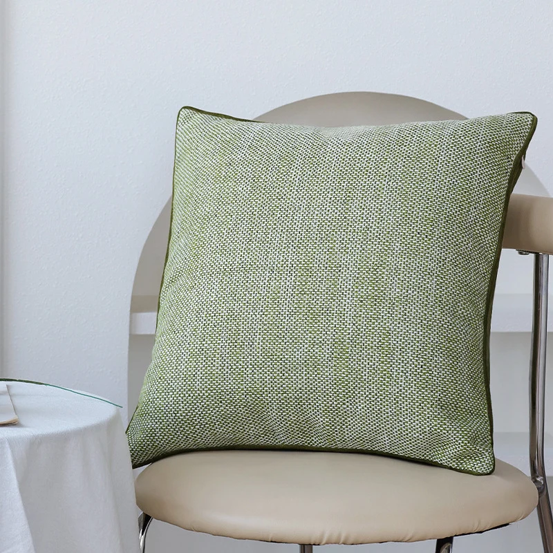 Quadratischer Kissenbezug mit abstraktem Hahnentritt‑Jacquard und feiner Leinenmischung Karnz