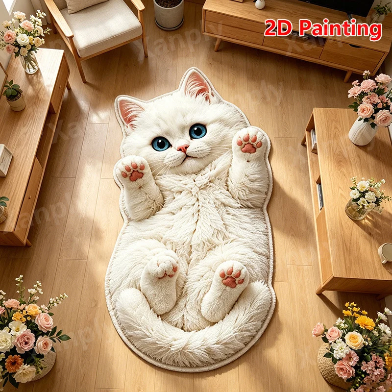Cat-Themed Plush Area Rug