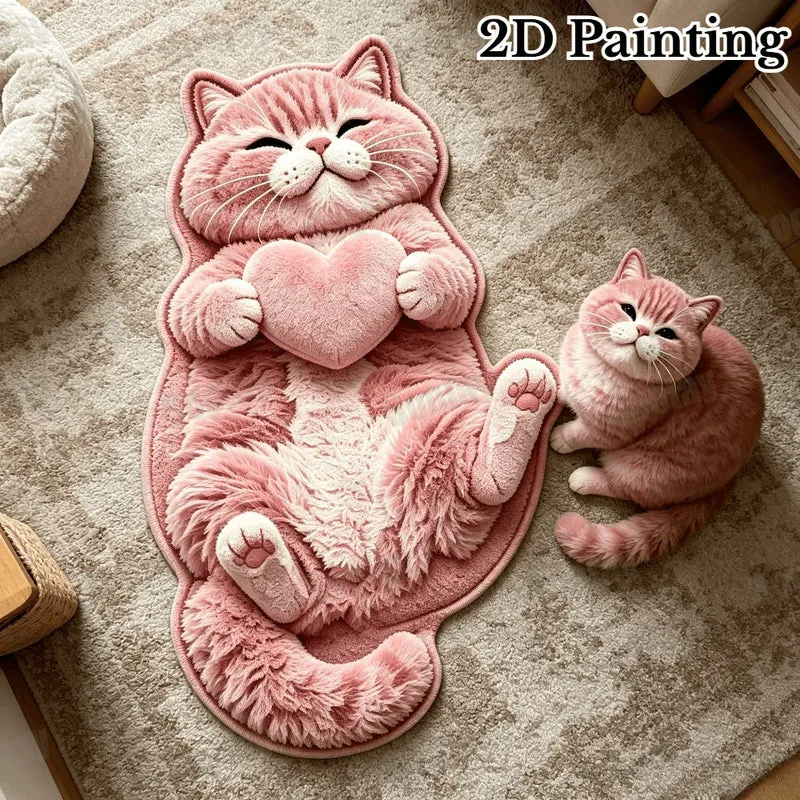 Cat-Themed Plush Area Rug