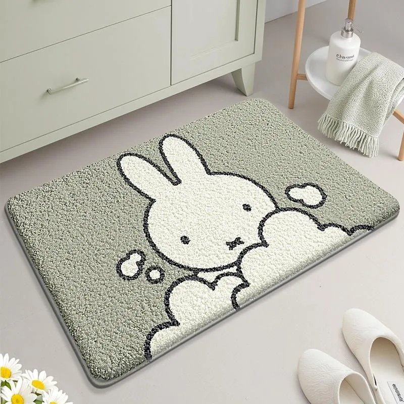 Cartoon-Themed Plush Bathroom Mat