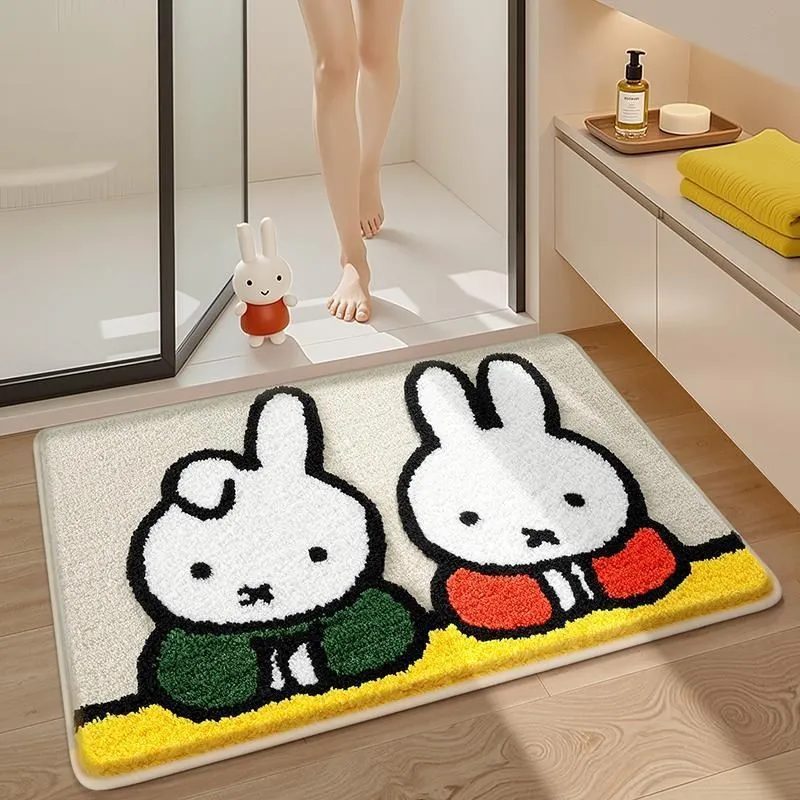 Cartoon-Themed Plush Bathroom Mat