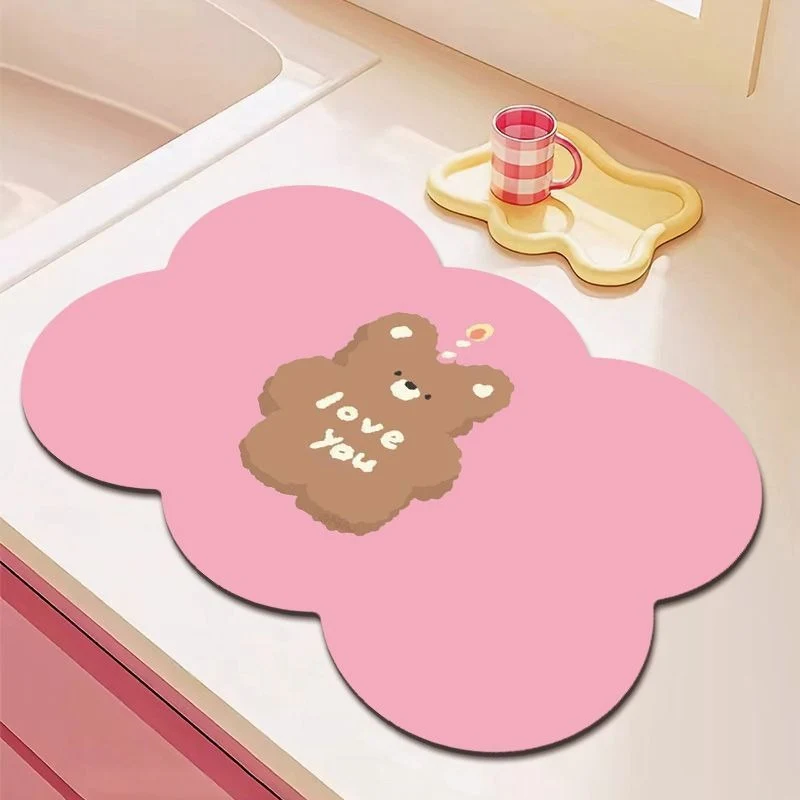 Cartoon Bear-Themed Kitchen Mat